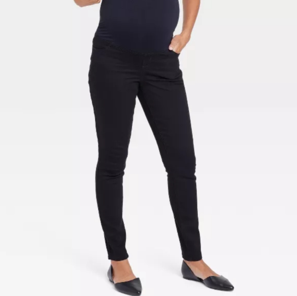 Isabel By Ingrid + Isabel Skinny Over The Belly Black Maternity Pants Size 10